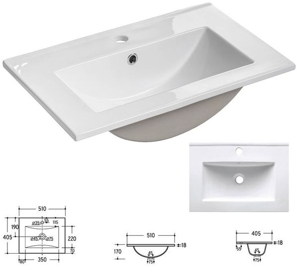 Waschtisch Skelbolu mit Türen 50x57x39 cm Eicheoptik [en. casa] Bild 2
