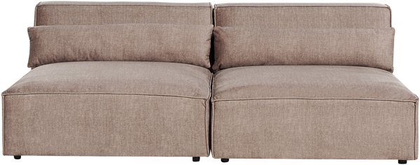 2-Sitzer Sofa hellbraun ohne Armlehnen HELLNAR