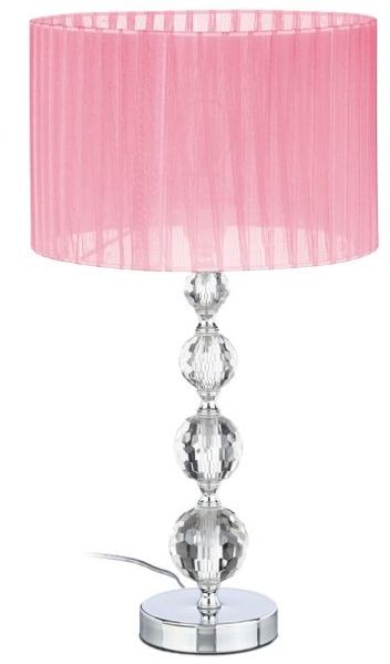 Relaxdays Tischlampe Kristall in Rosa