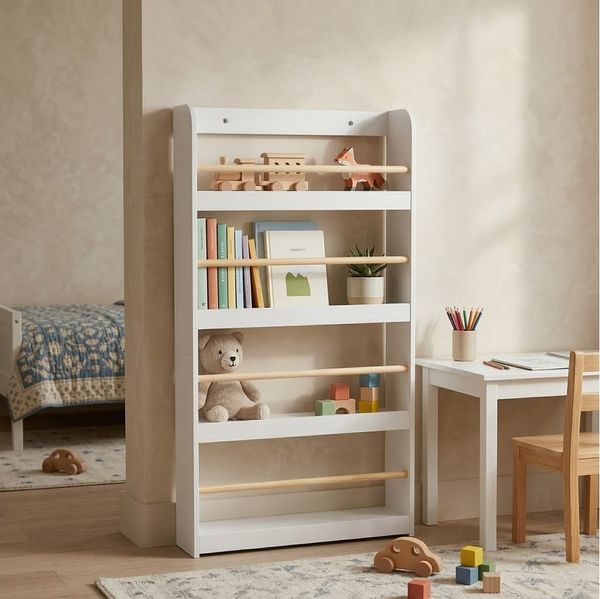 EDAXO Regal Kinderregal mit Bambusstäben TENO, 55 x 112 x 15 cm