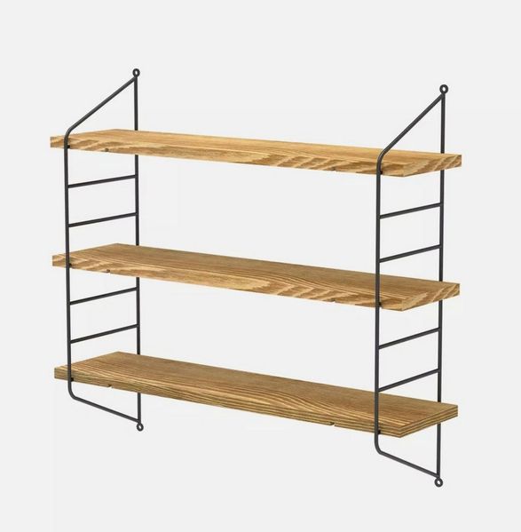 Holz Lichter Wandregal Wandregal verstellbar rustikal, Hängeregal, Schweberegal, Wandboard, verschiedene Farben, Höhenverstellbare Ablagen, Holz-Metall-Design, vielseitig einsetzbar