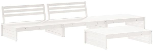 vidaXL 4-tlg. Garten-Lounge-Set mit Kissen Weiß Massivholz 3186138 Bild 3