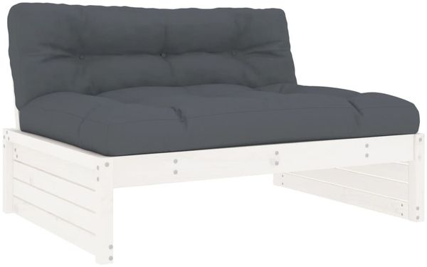 vidaXL 4-tlg. Garten-Lounge-Set mit Kissen Weiß Massivholz 3186138 Bild 4