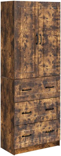 vidaXL Schrankset 2 pcs Geräucherte Eiche 66 x 34,5 x 87 cm 3416966
