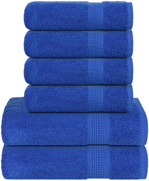 vidaXL 6-tlg. Handtuch-Set Blau 360 g/m² 100% Baumwolle 137080