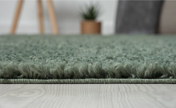 LebensWohnArt Teppich Hochflor Teppich SHAGGY hellgrün rechteckig diverse Größen, Höhe: 3.7 mm