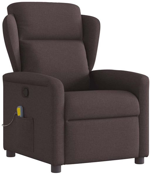 vidaXL Massagesessel Dunkelbraun Stoff 4015591