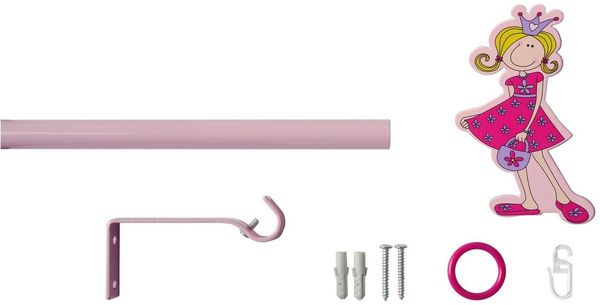 Good Life Gardinenstange Prinzessin, Ø 16 mm, 1-läufig, ausziehbar, mit Bohren, verschraubt, Metall, pink-rosé