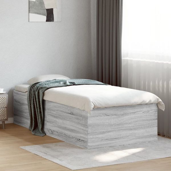 vidaXL Bettgestell Grau Sonoma 90x200 cm Holzwerkstoff 3280970