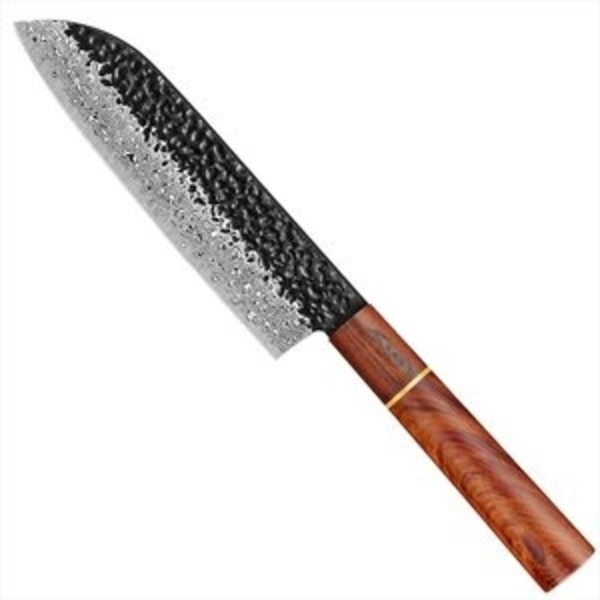 KingLux Damastmesser Damast Santokumesser aus Damaszener Stahl Küchenmesser Bild 6