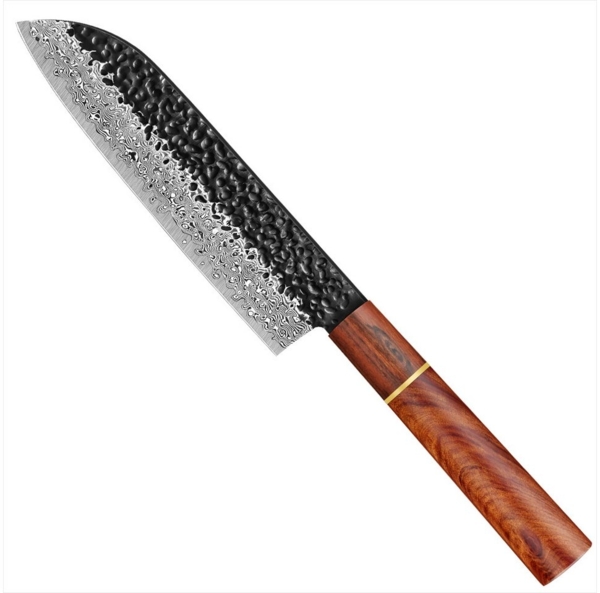 KingLux Damastmesser Damast Santokumesser aus Damaszener Stahl Küchenmesser Bild 1