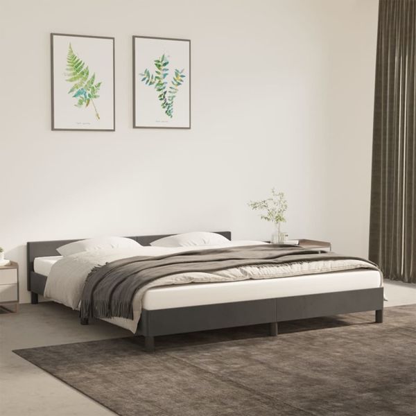 vidaXL Bettgestell ohne Matratze Dunkelgrau 160x200 cm Samt 347580