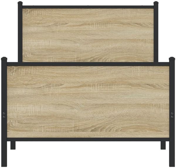 vidaXL Metallbett ohne Matratze Sonoma-Eiche 90x200 cm 4007727 Bild 5