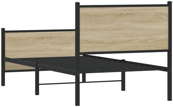 vidaXL Metallbett ohne Matratze Sonoma-Eiche 90x200 cm 4007727 Bild 7