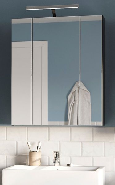 Badezimmer Spiegelschrank Leon in schwarz 60 x 70 cm