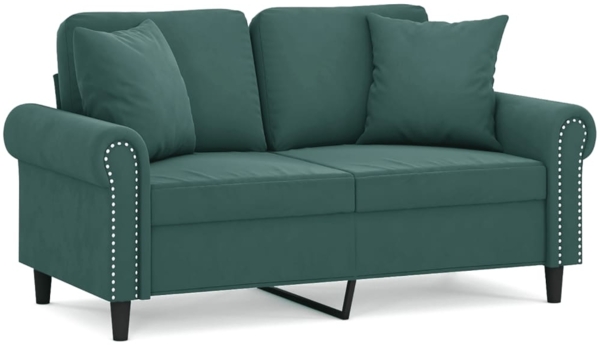 vidaXL 2-Sitzer-Sofa mit Zierkissen Dunkelgrün 120 cm Samt 3200937
