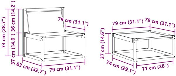 vidaXL Outdoor-Sofagarnitur mit Kissen 5 pcs Weiß und Schwarz 3388582 Bild 9