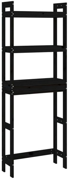 vidaXL Toilettenregal Schwarz 63x26x171 cm Massivholz Kiefer 824662 Bild 2