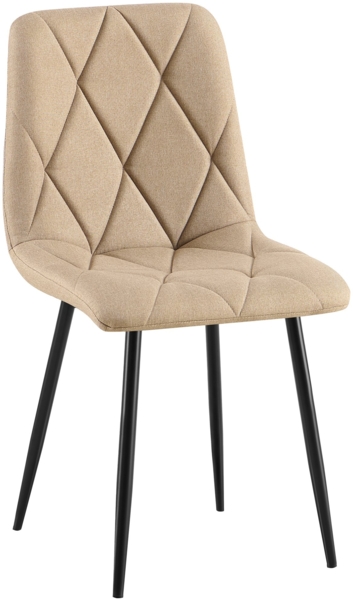 CLP Esszimmerstuhl Clairton gepolstert mit Rückenlehne bis 150 kg belastbar,taupe Stoff