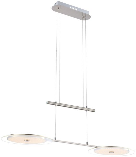 LED Hängeleuchte, Chrom, Glas, Höhenverstellbar, L 90 cm