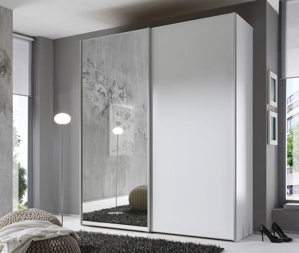 STAUD Schwebetürenschrank Sinfonie Plus, edles Design in hochwertiger Qualität, Made in Germany Mit Spiegeltüre und vier verschiedenen Ausstattungsvarianten