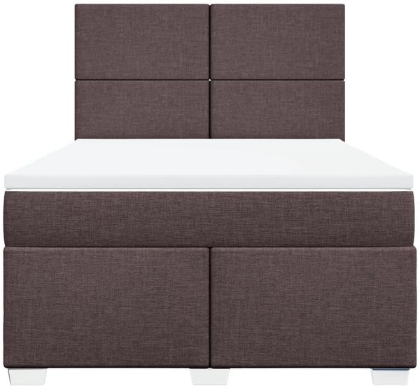 vidaXL Boxspringbett mit Matratze Dunkelbraun 140x200 cm Stoff 3292807 Bild 6