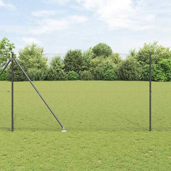 vidaXL Schweißdrahtzaun mit Spikes 25 x 1,5 m PVC-beschichteter Stahl 3352213