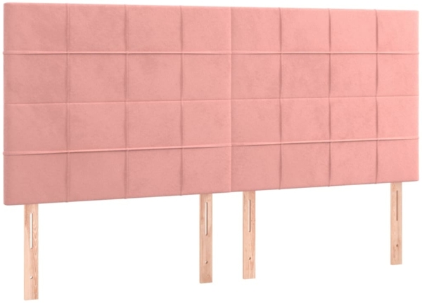 vidaXL Boxspringbett mit Matratze Rosa 200x200 cm Samt 3137868 Bild 4