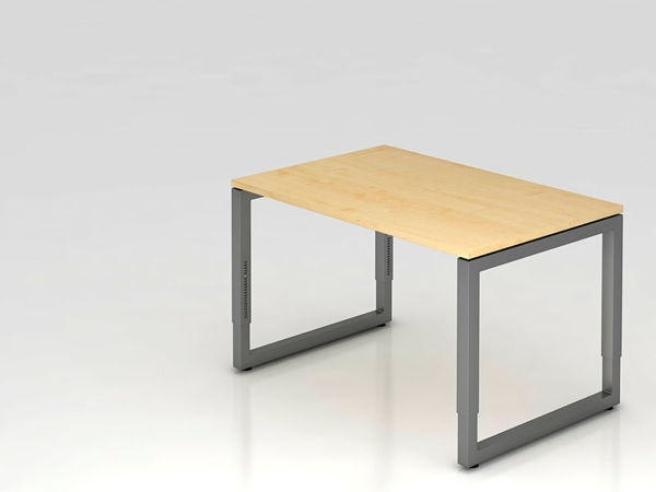 Schreibtisch RS12 O-Fuß eckig 120x80cm Ahorn Gestellfarbe: Silber