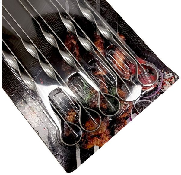Olymp Handels GmbH Schaschlikspieße Schaschlikspieße 50cm Edelstahl 1.5mm 10 Stück Mangal Grill Schampura
