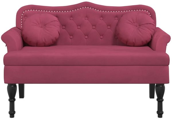 vidaXL Sitzbank mit Kissen Weinrot 120,5x65x75 cm Samt 372144 Bild 3