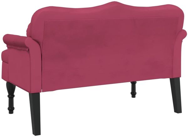 vidaXL Sitzbank mit Kissen Weinrot 120,5x65x75 cm Samt 372144 Bild 5