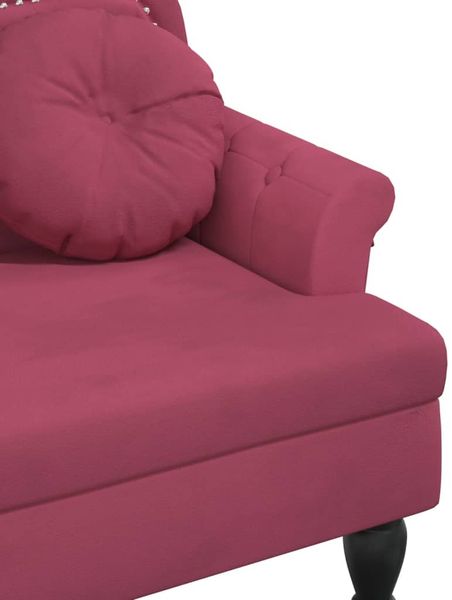 vidaXL Sitzbank mit Kissen Weinrot 120,5x65x75 cm Samt 372144 Bild 6