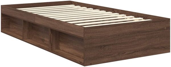 vidaXL Bettrahmen Braun Eichen-Optik 100 x 200 cm Massives Kiefernholz 3411052 Bild 5