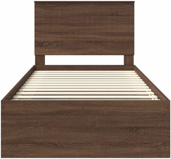 vidaXL Bettrahmen Braun Eichen-Optik 100 x 200 cm Massives Kiefernholz 3411052 Bild 7