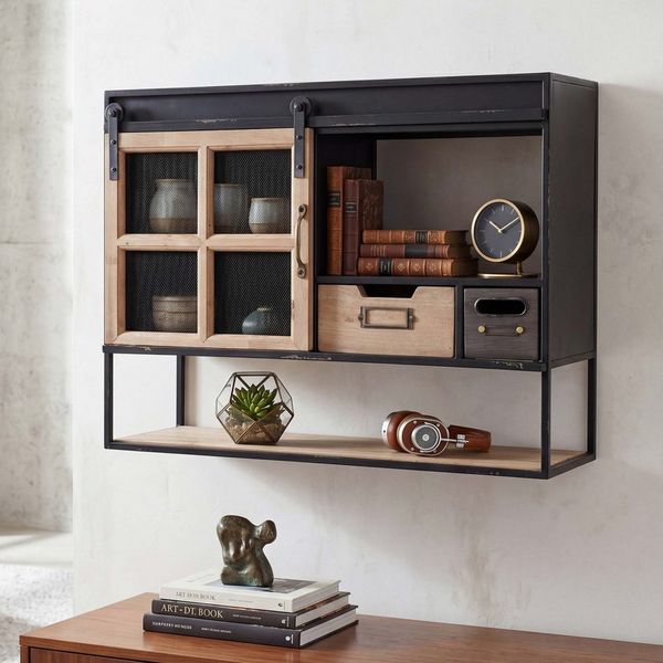 MCW Wandregal MCW-Q79, Dekorativer Shabby-Stil mit Used-Effekten