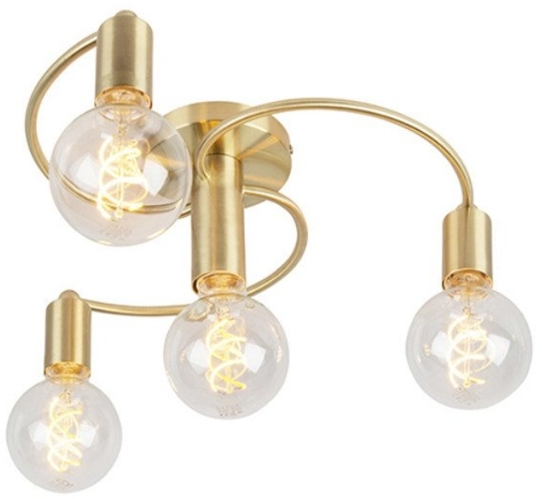 Qazqa Deckenleuchte Facile, ohne Leuchtmittel, E27, Gold/Messing, Art Deco, Stahl, 4-flammig