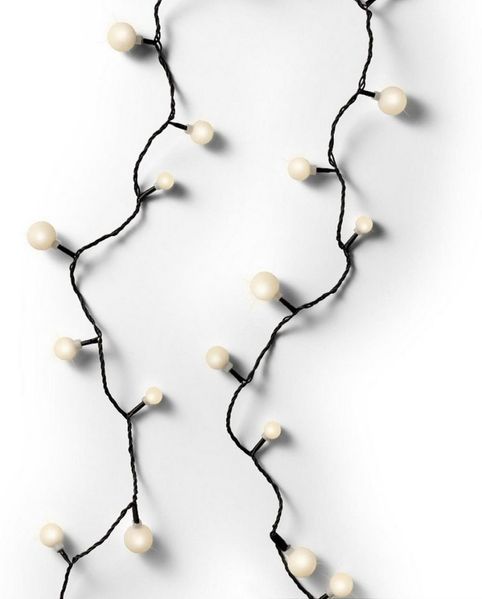 MARELIDA LED-Lichterkette Berry Cherry 120 weiße Kugeln 3 Größen 9m Außen Weihnachtsbeleuchtung, 120-flammig
