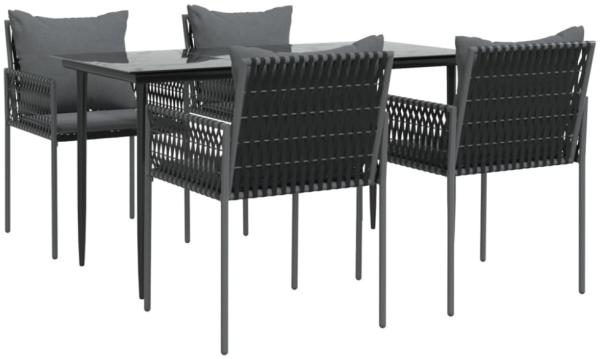 vidaXL 5-tlg. Garten-Essgruppe mit Kissen Poly Rattan und Stahl 3187055 Bild 10