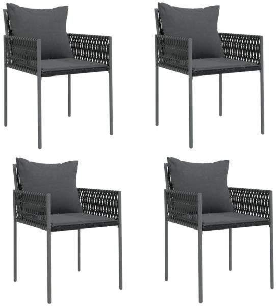 vidaXL 5-tlg. Garten-Essgruppe mit Kissen Poly Rattan und Stahl 3187055 Bild 2