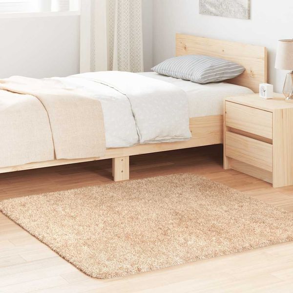 vidaXL Teppich Shaggy Hochflor NAVARRA Beige 120x120 cm Polyester 4102861