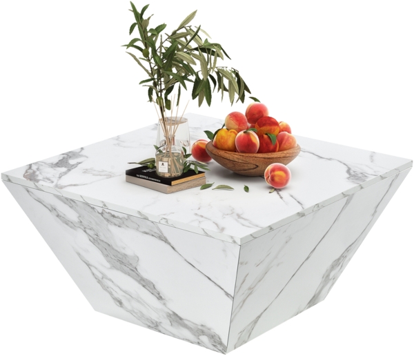 Couchtisch mit Marmorfurnier, MDF-Korpus, 2 Schubladen Stauraum Bild 10