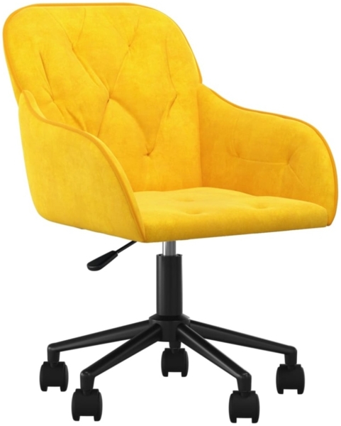 vidaXL Bürostuhl Drehbar Gelb Samt, 78 x 61 x 56 cm Bild 7