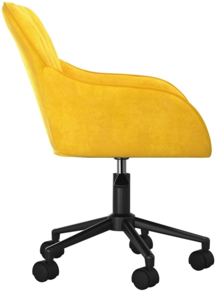 vidaXL Bürostuhl Drehbar Gelb Samt, 78 x 61 x 56 cm Bild 5