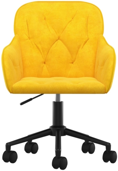 vidaXL Bürostuhl Drehbar Gelb Samt, 78 x 61 x 56 cm Bild 6