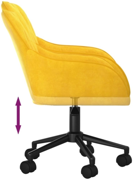 vidaXL Bürostuhl Drehbar Gelb Samt, 78 x 61 x 56 cm Bild 2