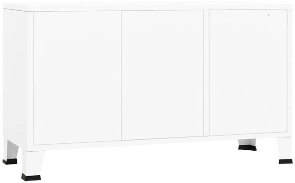 Sideboard, Kommode Weiß 105x35x62 cm Metall und Glas Industrial Bild 5