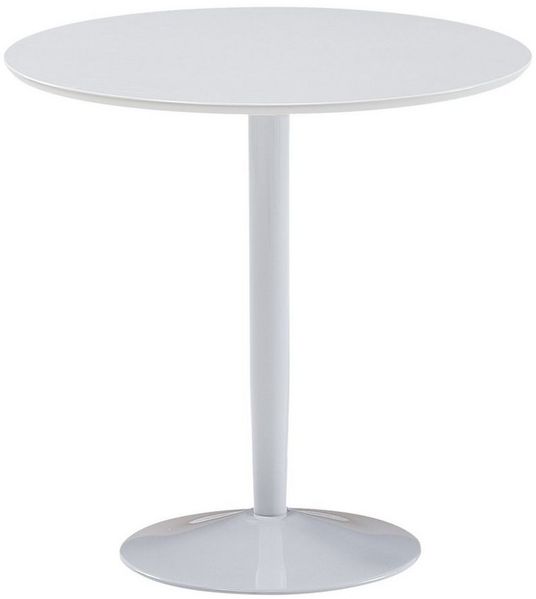 KADIMA DESIGN Esstisch Esstisch Rund 75 x 75 x 74 cm Kleiner Küchentisch Weiß Hochglanz, Runder (Esszimmer Klein), Esszimmertisch 2 Personen, Moderner Frühstückstisch Küche, Tisch