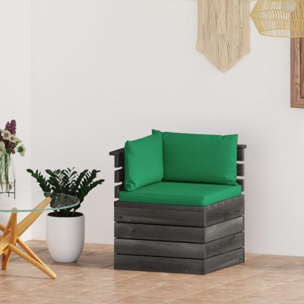 vidaXL Garten-Paletten-Ecksofa mit Kissen Kiefernholz 3061652