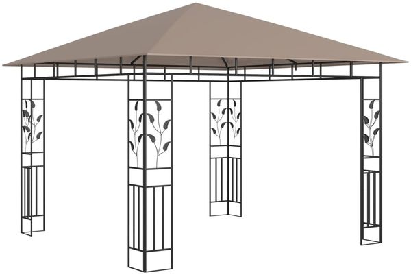 vidaXL Pavillon mit Moskitonetz 3x3x2,73 m Taupe 180 g/m² 312251 Bild 5